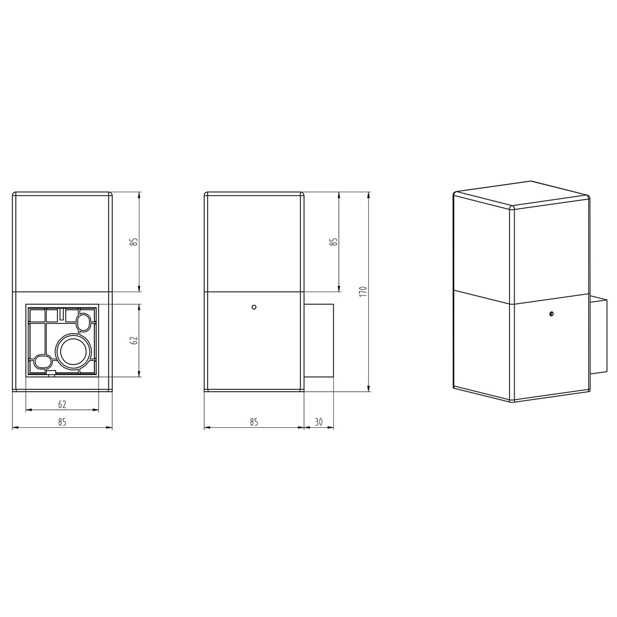 Éclairage de Jardin LED - Lampe murale extérieure - Trion Hudsy - 3.5W - Douille E14 - Blanc Chaud 3000K - Étanche aux Éclaboussures IP44 - Mat Titane - Aluminium