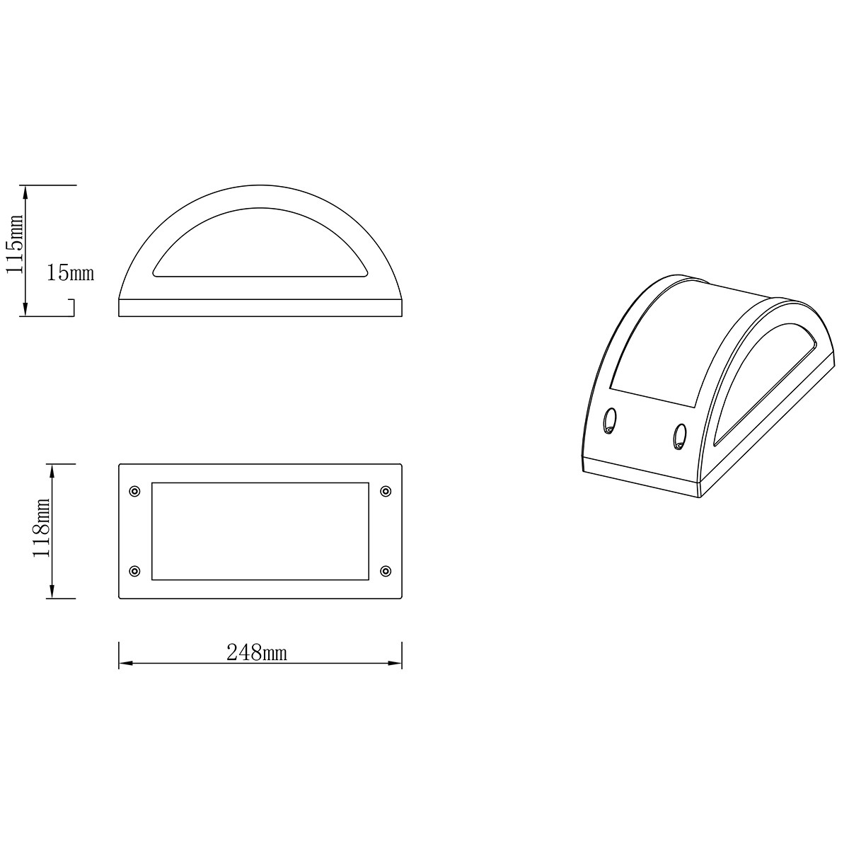 Éclairage de Jardin LED - Lampe de Jardin - Trion Keraly - Mur - 12W - Mat Blanc - Plastique