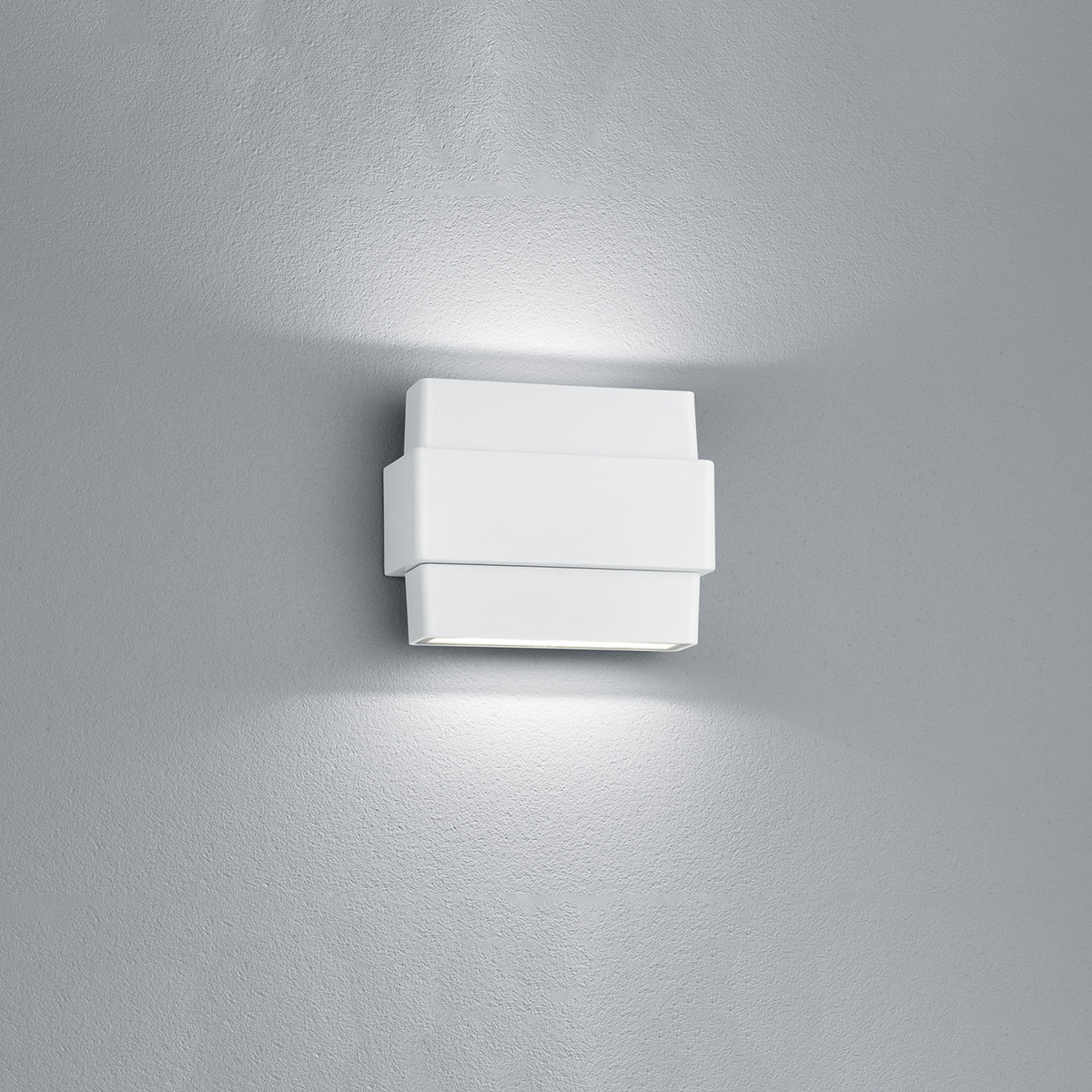 Éclairage de Jardin LED - Lampe murale extérieure - Trion Padony Up and Down - 9W - Blanc Chaud 3000K - Étanche IP54 - Mat Blanc - Aluminium