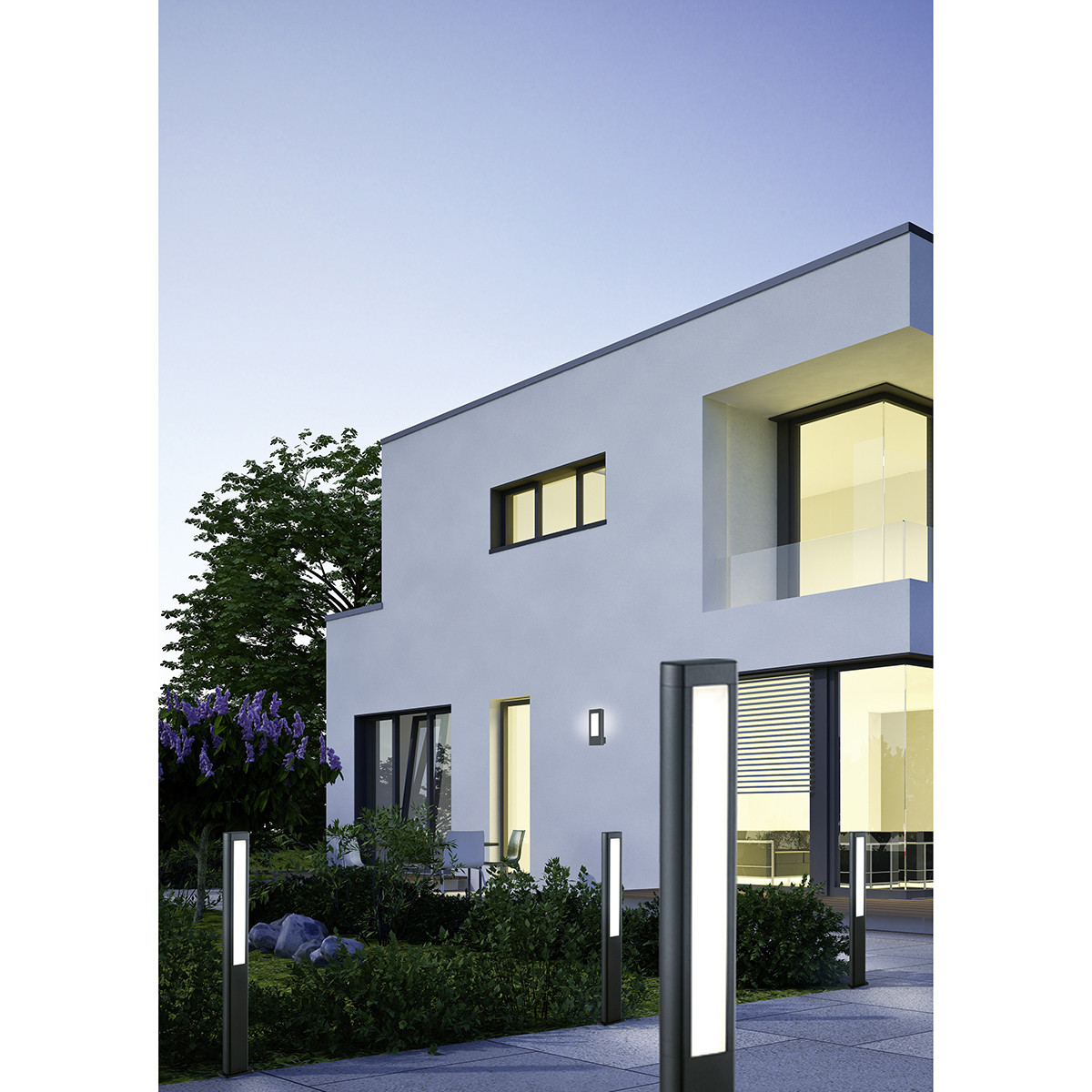 Éclairage de Jardin LED - Lampe de Jardin - Trion Rhinon - Mur - 9W - Blanc Chaud 3000K - Mat Anthracite - Aluminium