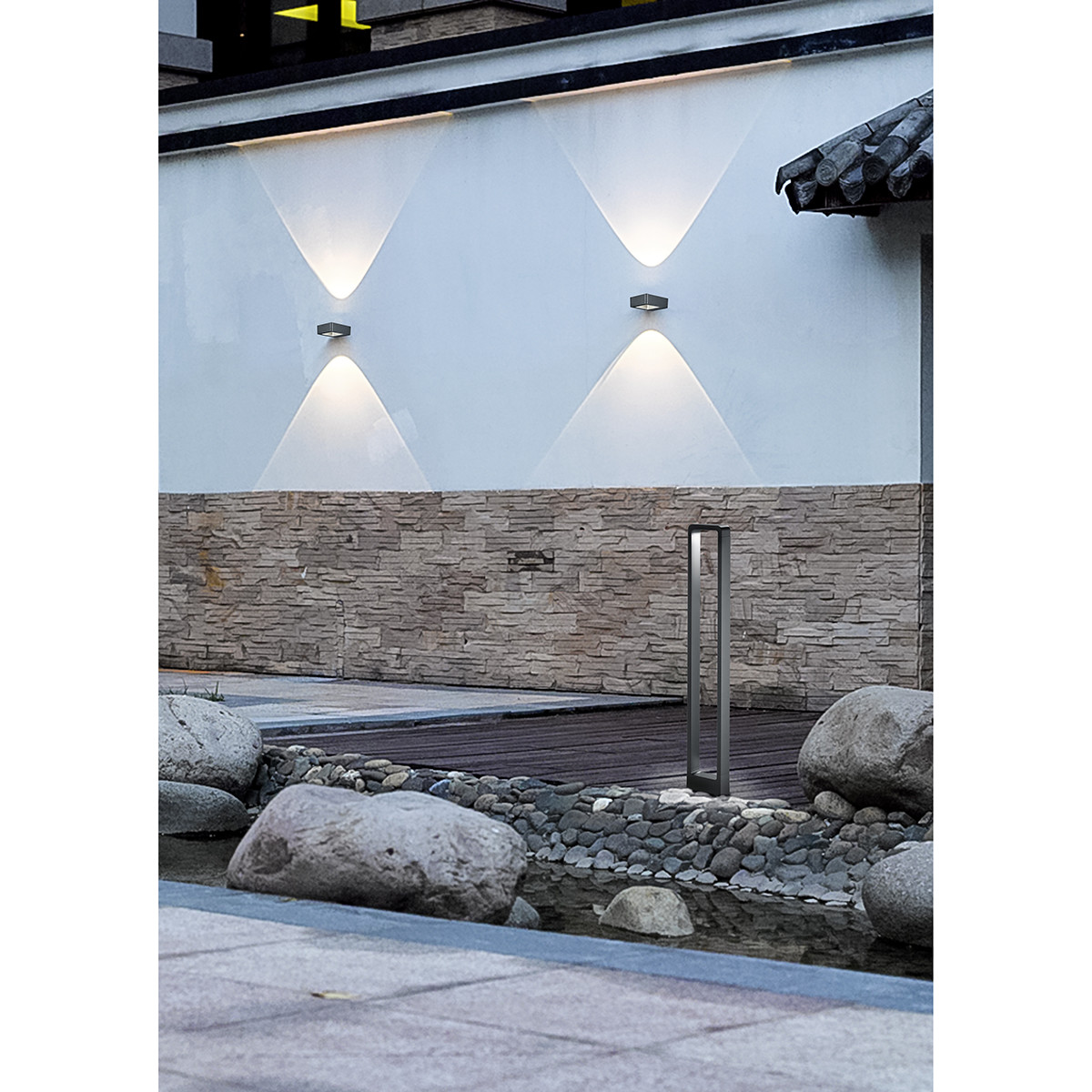 Éclairage de Jardin LED - Lampe de Jardin - Trion Riona - Mur - 4W - Blanc Chaud 3000K - Mat Anthracite - Aluminium