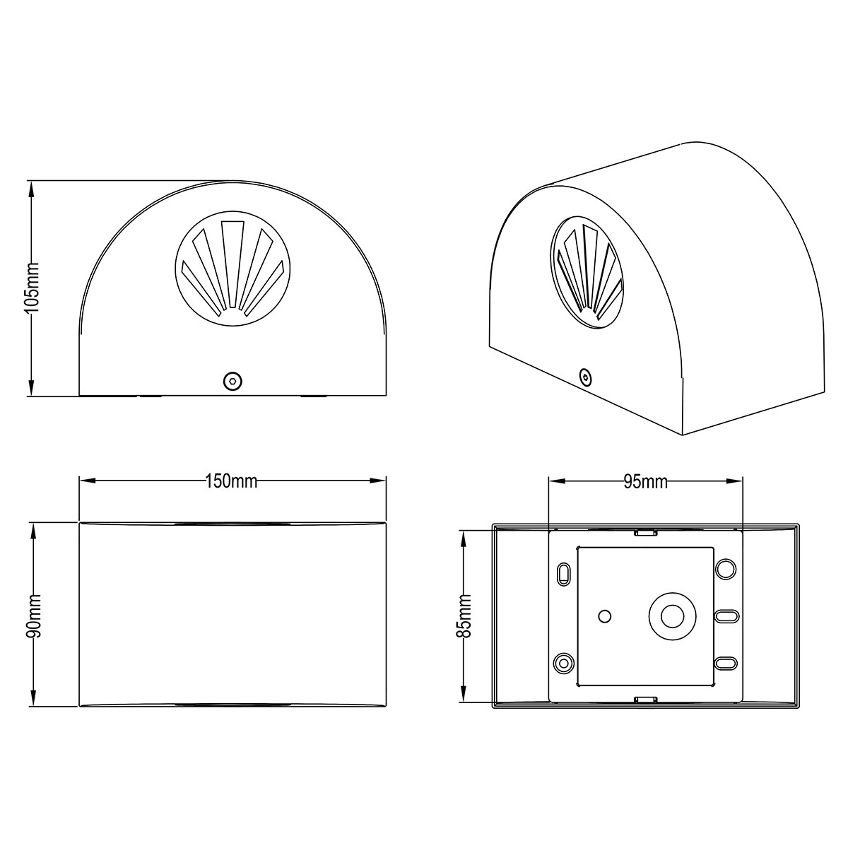 Éclairage de Jardin LED - Lampe de Jardin - Trion Rosina - Mur - 4W - Mat Blanc - Plastique