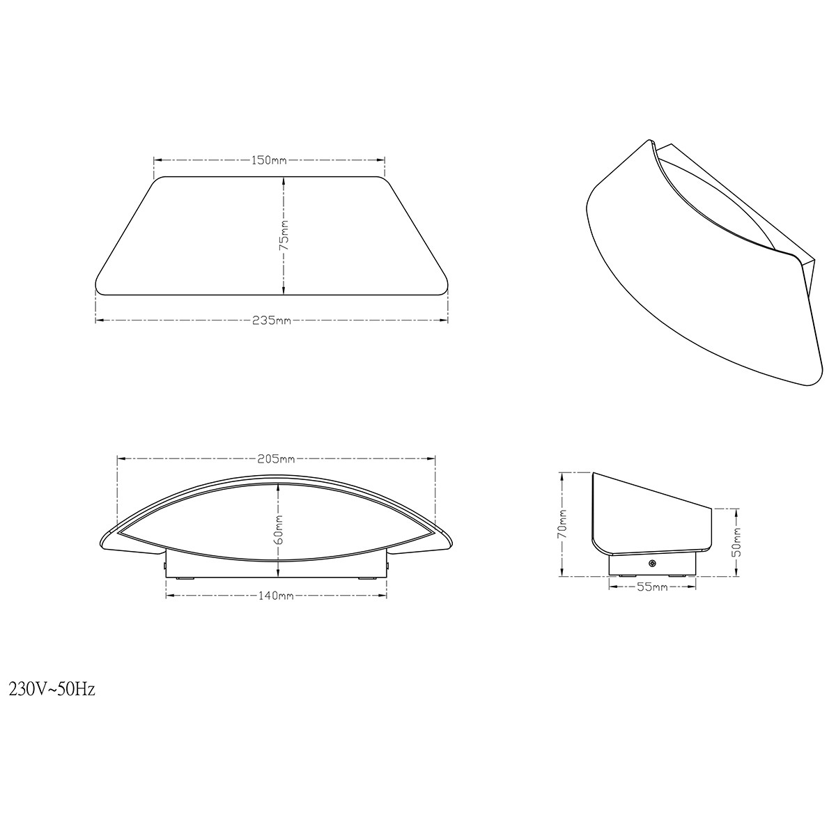 Éclairage de Jardin LED - Lampe murale extérieure - Trion Sacamon Up and Down - 7.5W - Blanc Chaud 3000K - Étanche IP54 - Mat Blanc - Aluminium