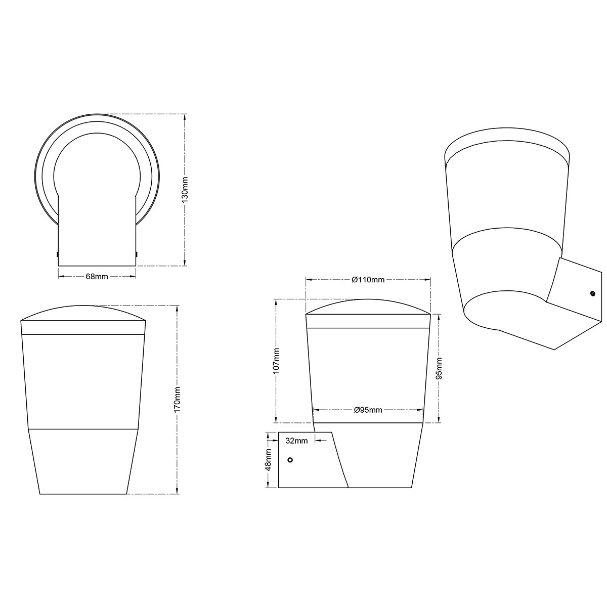 Éclairage de Jardin LED - Lampe murale - Lumière Extérieure - Trion Shanila - 7W - Blanc Chaud 3000K - Étanche IP54 - Mat Anthracite - Aluminium