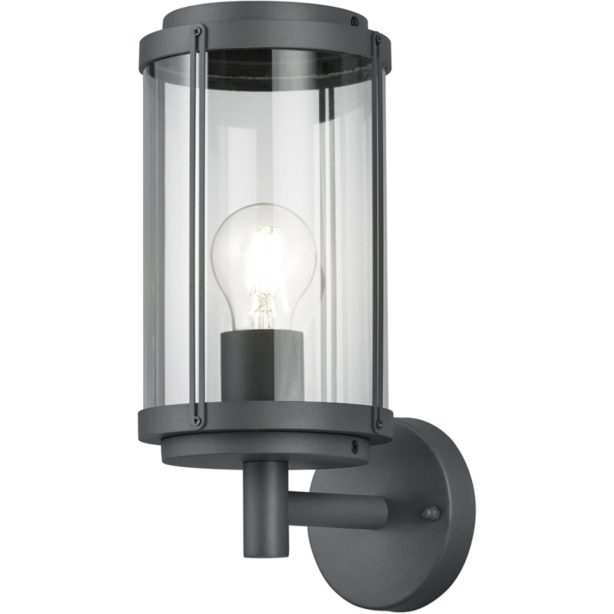 Éclairage de Jardin LED - Lampe murale - Lumière Extérieure - Trion Taniron - Douille E27 - Étanche aux Éclaboussures IP44 - Mat Anthracite - Aluminium