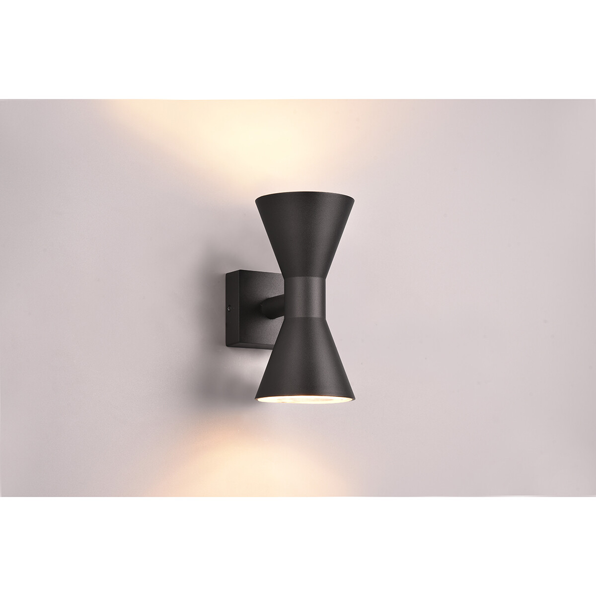 Éclairage de Jardin LED - Lampe murale extérieure - Trion Ardis Up and Down - Douille GU10 - Étanche aux Éclaboussures IP44 - Rond - Mat Noir - Aluminium