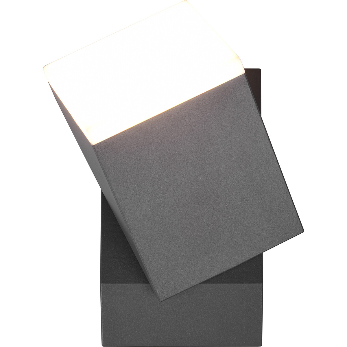 Éclairage de Jardin LED - Lampe murale extérieure - Trion Avirma - 7W - Blanc Chaud 3000K - 1-lumière - Rectangle - Mat Anthracite - Aluminium