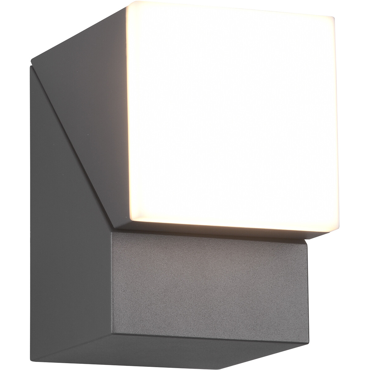 Éclairage de Jardin LED - Lampe murale extérieure - Trion Avirma - 7W - Blanc Chaud 3000K - 1-lumière - Rectangle - Mat Anthracite - Aluminium