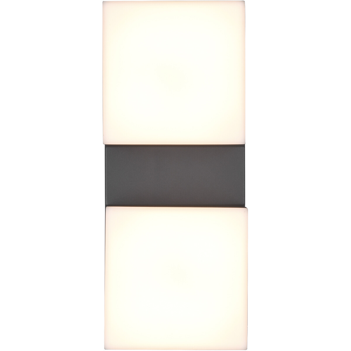 Éclairage de Jardin LED - Lampe murale extérieure - Trion Avirma Up and Down - 14W - Blanc Chaud 3000K - 2-lumières - Rectangle - Mat Anthracite - Aluminium