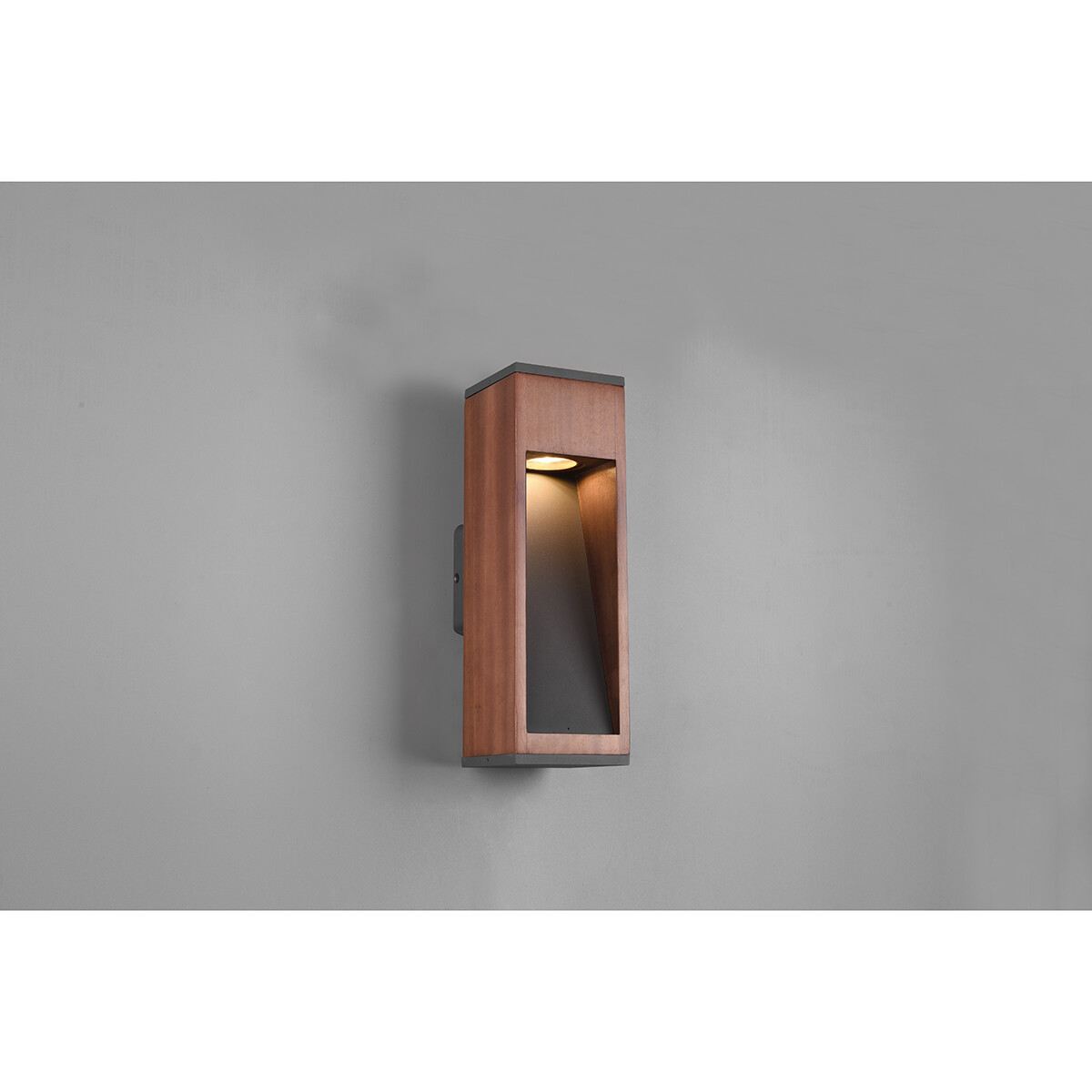 Éclairage de Jardin LED - Lampe murale extérieure - Trion Enico - Douille GU10 - Rectangle - Bois - Bois Naturel