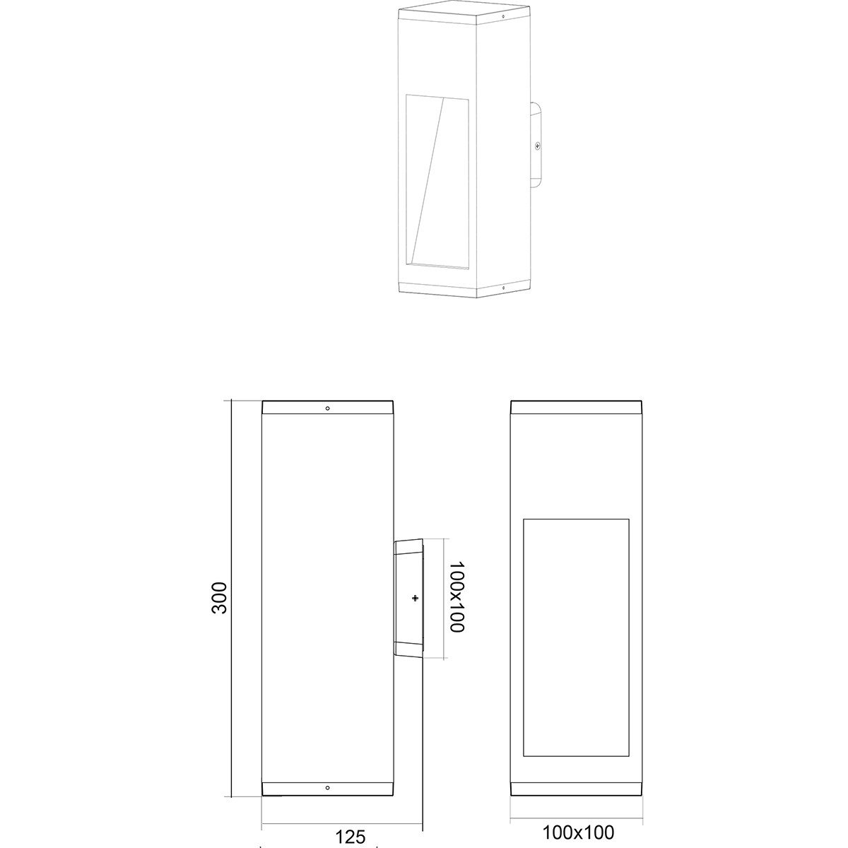 Éclairage de Jardin LED - Lampe murale extérieure - Trion Enico - Douille GU10 - Rectangle - Bois - Bois Naturel