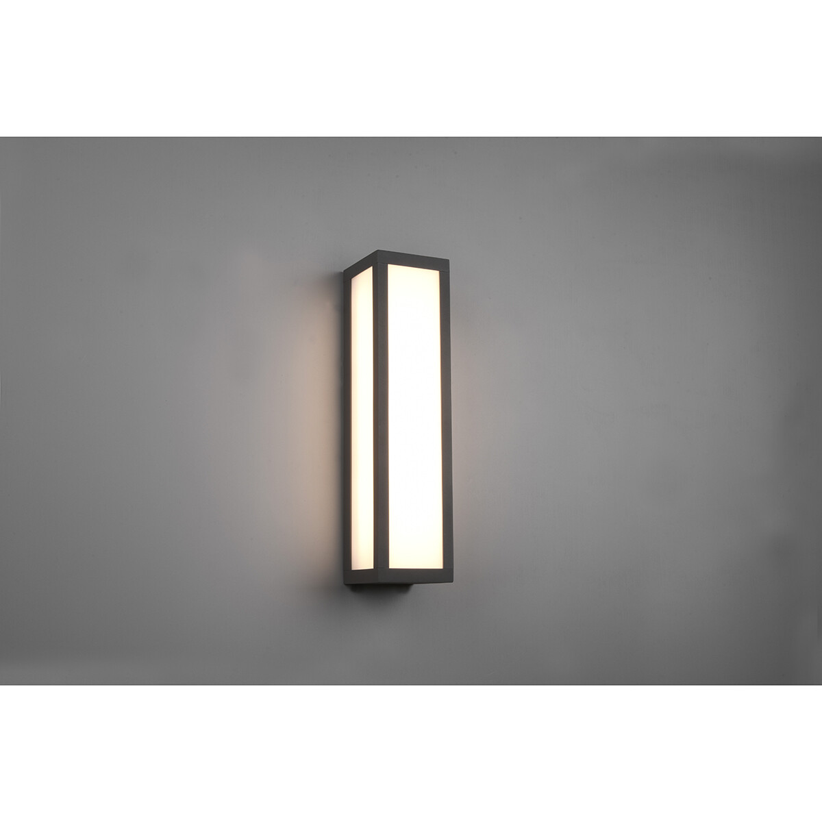 Éclairage de Jardin LED - Lampe murale extérieure - Trion Ficco - 10W - Blanc Chaud 3000K - Rectangle - Mat Anthracite - Aluminium