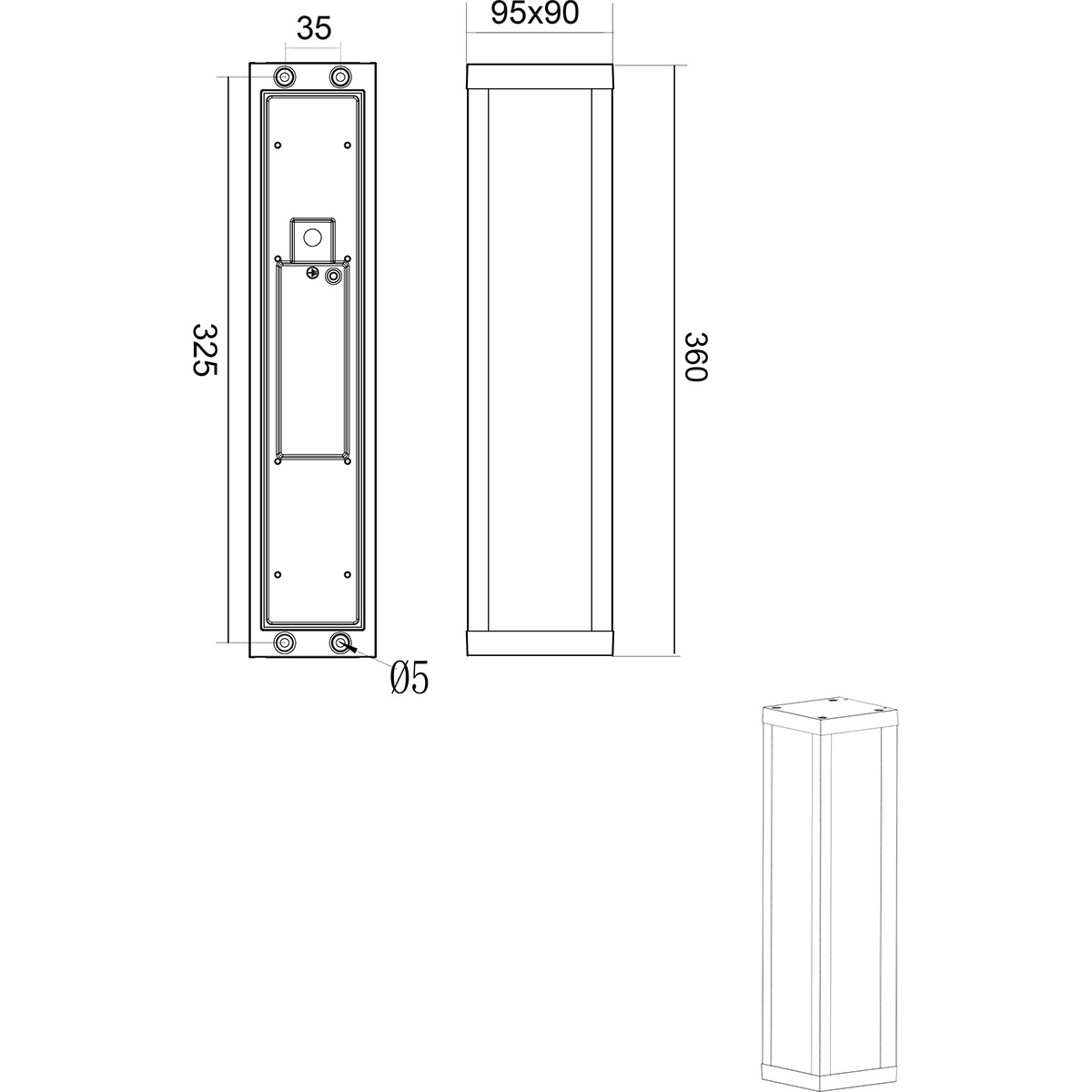 Éclairage de Jardin LED - Lampe murale extérieure - Trion Ficco - 10W - Blanc Chaud 3000K - Rectangle - Mat Anthracite - Aluminium