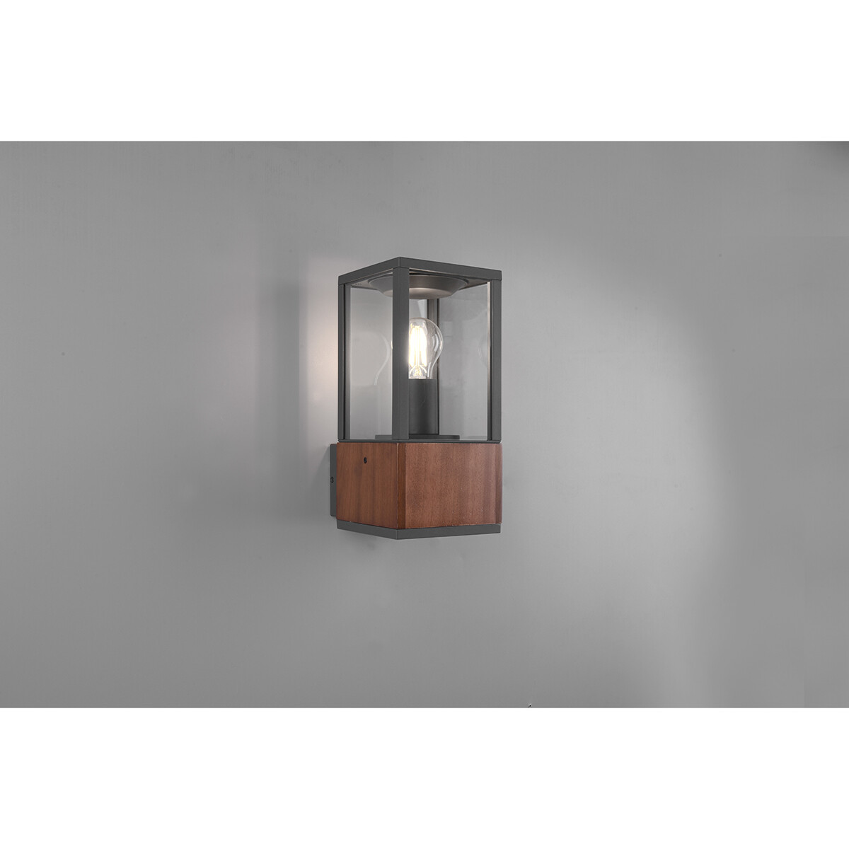 Éclairage de Jardin LED - Lampe murale extérieure - Trion Garinola - Douille E27 - Rectangle - Couleur Bois - Bois Naturel