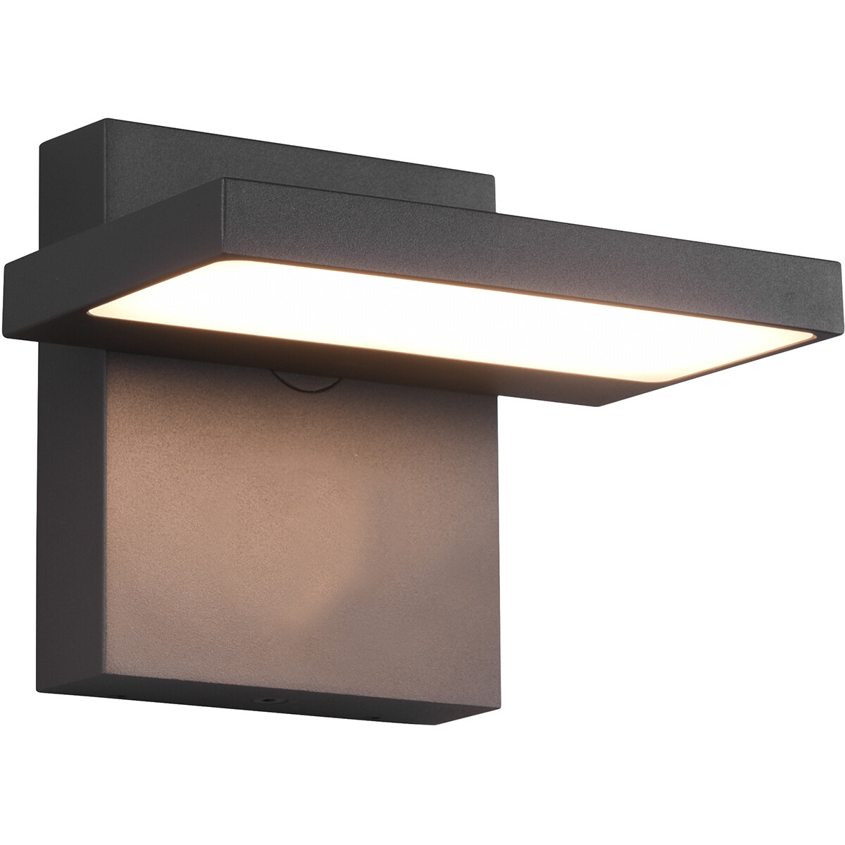 Éclairage de Jardin LED - Lampe murale extérieure - Trion Ihson - 8W - Blanc Chaud 3000K - Pivotant - Carré - Mat Anthracite - Aluminium