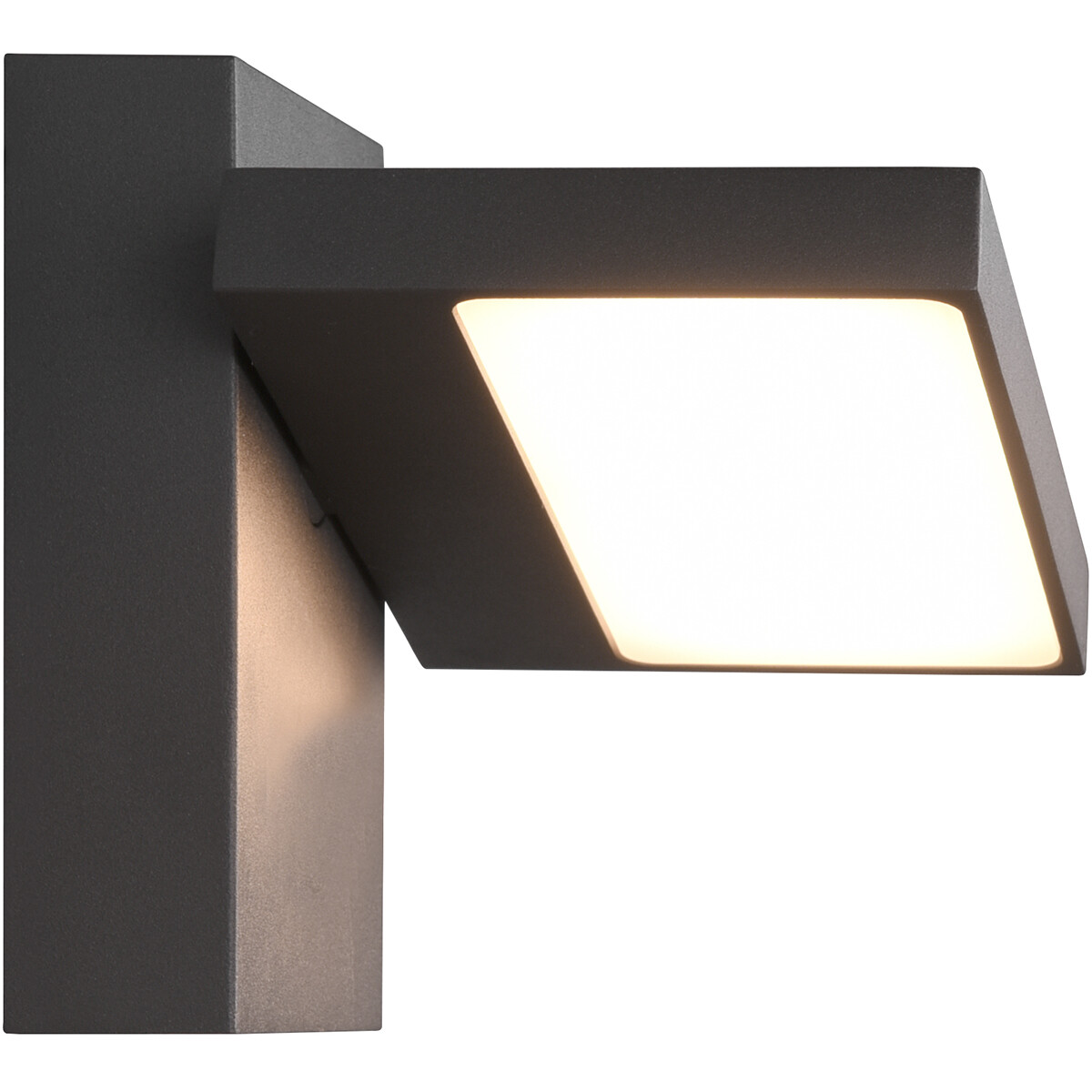 Éclairage de Jardin LED - Lampe murale extérieure - Trion Ihson - 8W - Blanc Chaud 3000K - Pivotant - Carré - Mat Anthracite - Aluminium