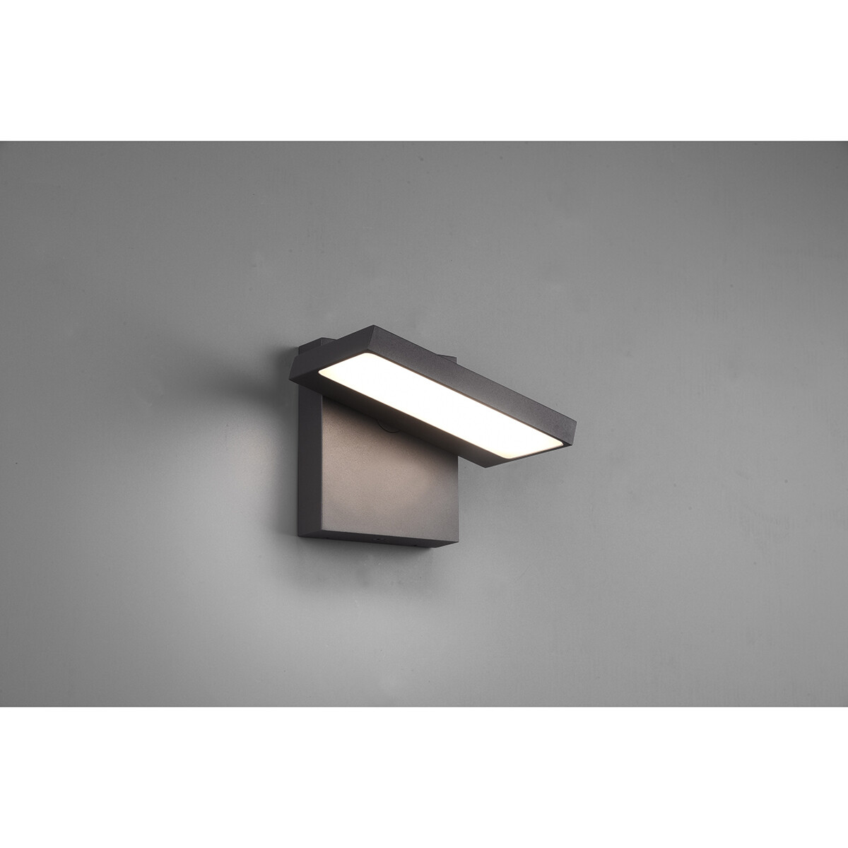 Éclairage de Jardin LED - Lampe murale extérieure - Trion Ihson - 8W - Blanc Chaud 3000K - Pivotant - Carré - Mat Anthracite - Aluminium