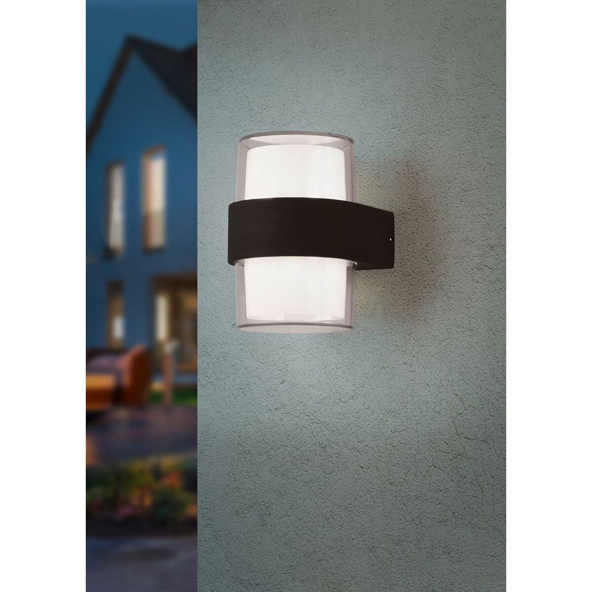 Éclairage de Jardin LED - Lampe murale extérieure - Trion Mollo Up and Down - 8W - Blanc Chaud 3000K - 2-lumières - Rond - Mat Anthracite - Aluminium