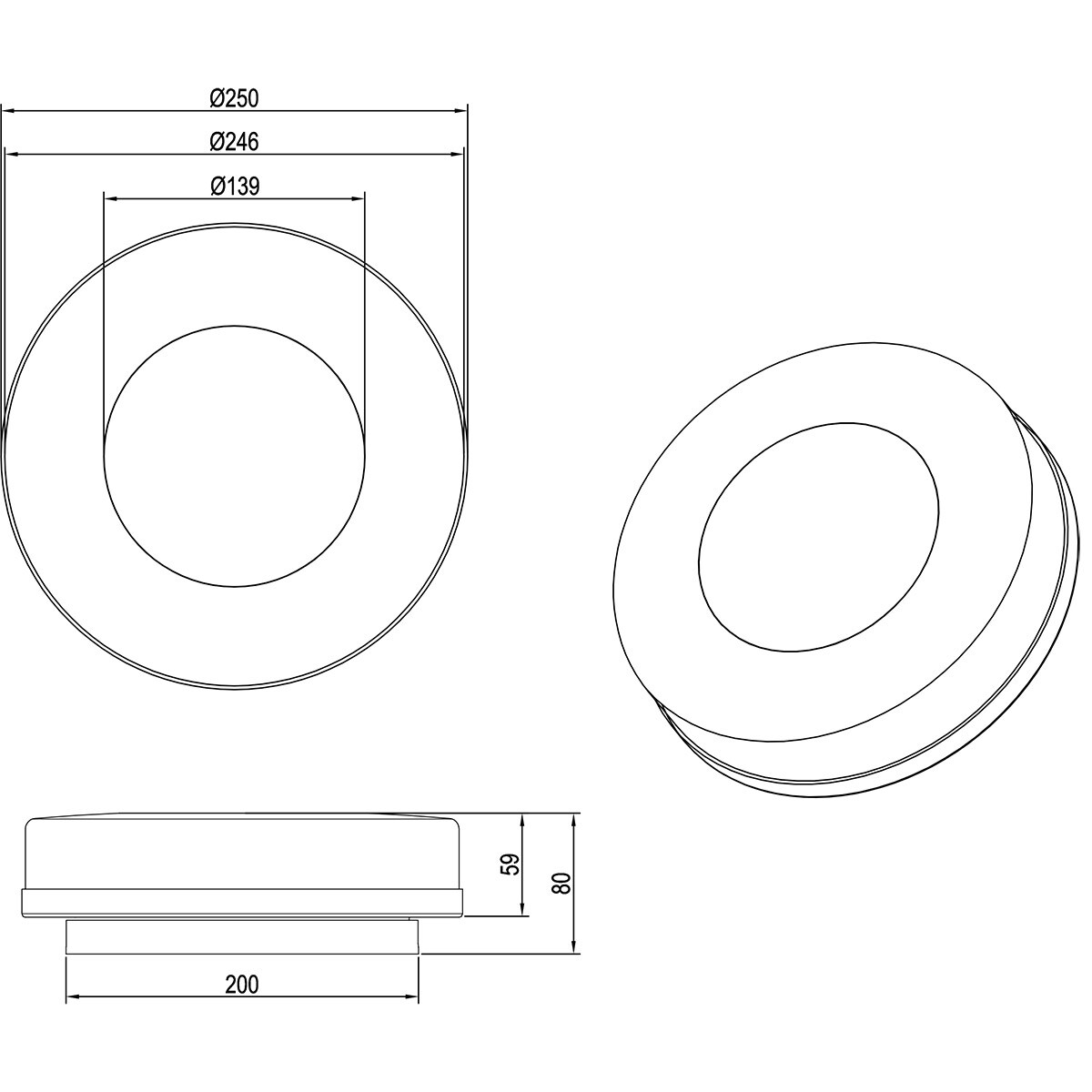 Éclairage de Jardin - Applique Extérieure - Trion Mora - 14W - Couleur Ajustable - Rond - Noir Mat - Plastique