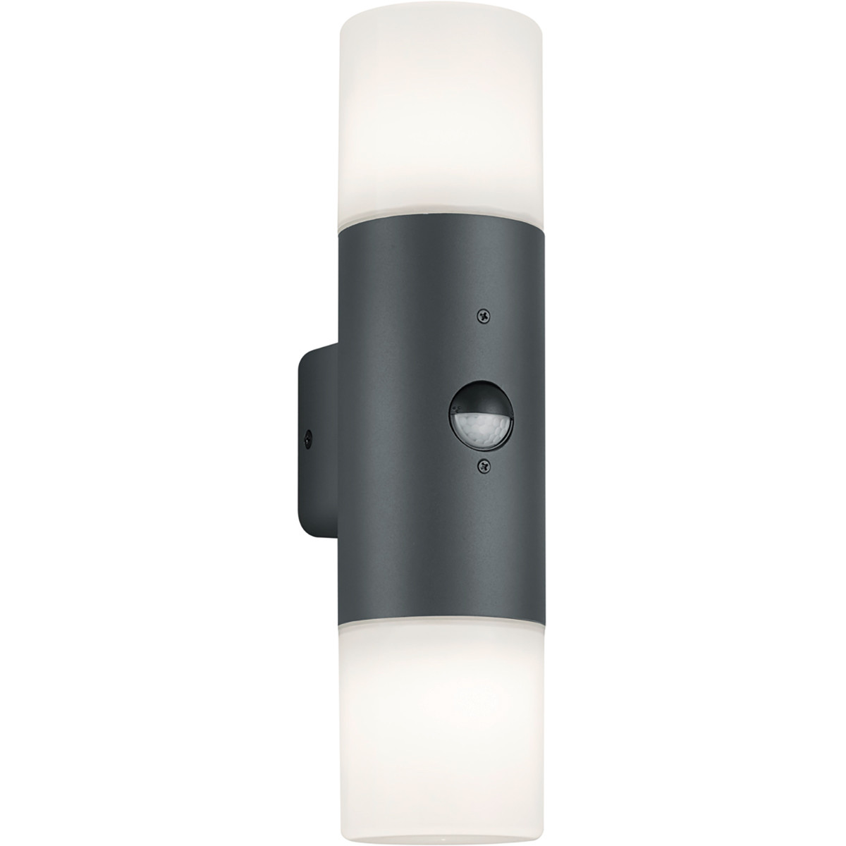 Éclairage de Jardin LED avec Détecteur de Mouvement - Lampe murale extérieure - Trion Hosina Up and Down - Douille E27 - 2-lumières - Étanche aux Éclaboussures IP44 - Mat Anthracite - Aluminium