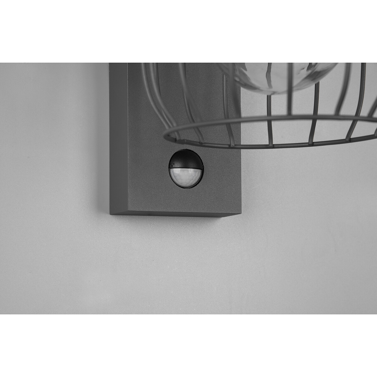 Éclairage de Jardin LED avec Détecteur de Mouvement - Lampe murale - Trion Tinolo - Douille E27 - Étanche aux Éclaboussures IP44 - Rond - Mat Anthracite - Aluminium