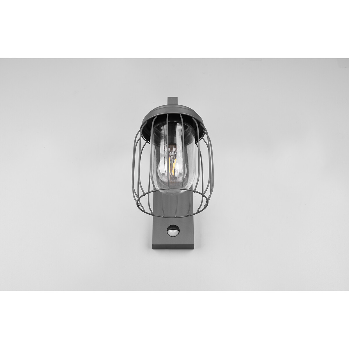 Éclairage de Jardin LED avec Détecteur de Mouvement - Lampe murale - Trion Tinolo - Douille E27 - Étanche aux Éclaboussures IP44 - Rond - Mat Anthracite - Aluminium