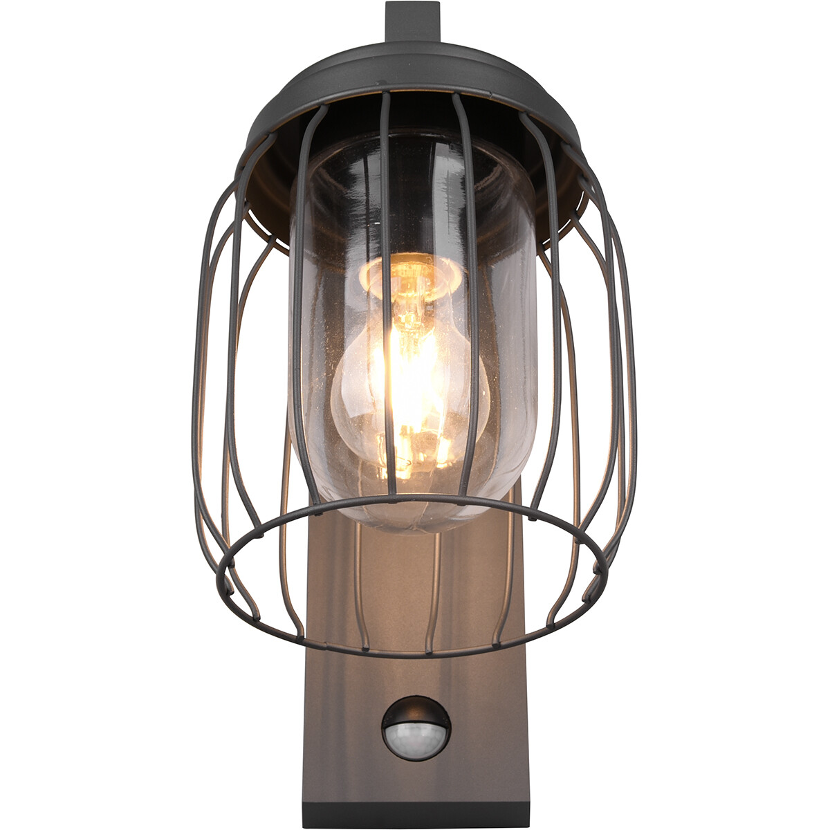 Éclairage de Jardin LED avec Détecteur de Mouvement - Lampe murale - Trion Tinolo - Douille E27 - Étanche aux Éclaboussures IP44 - Rond - Mat Anthracite - Aluminium