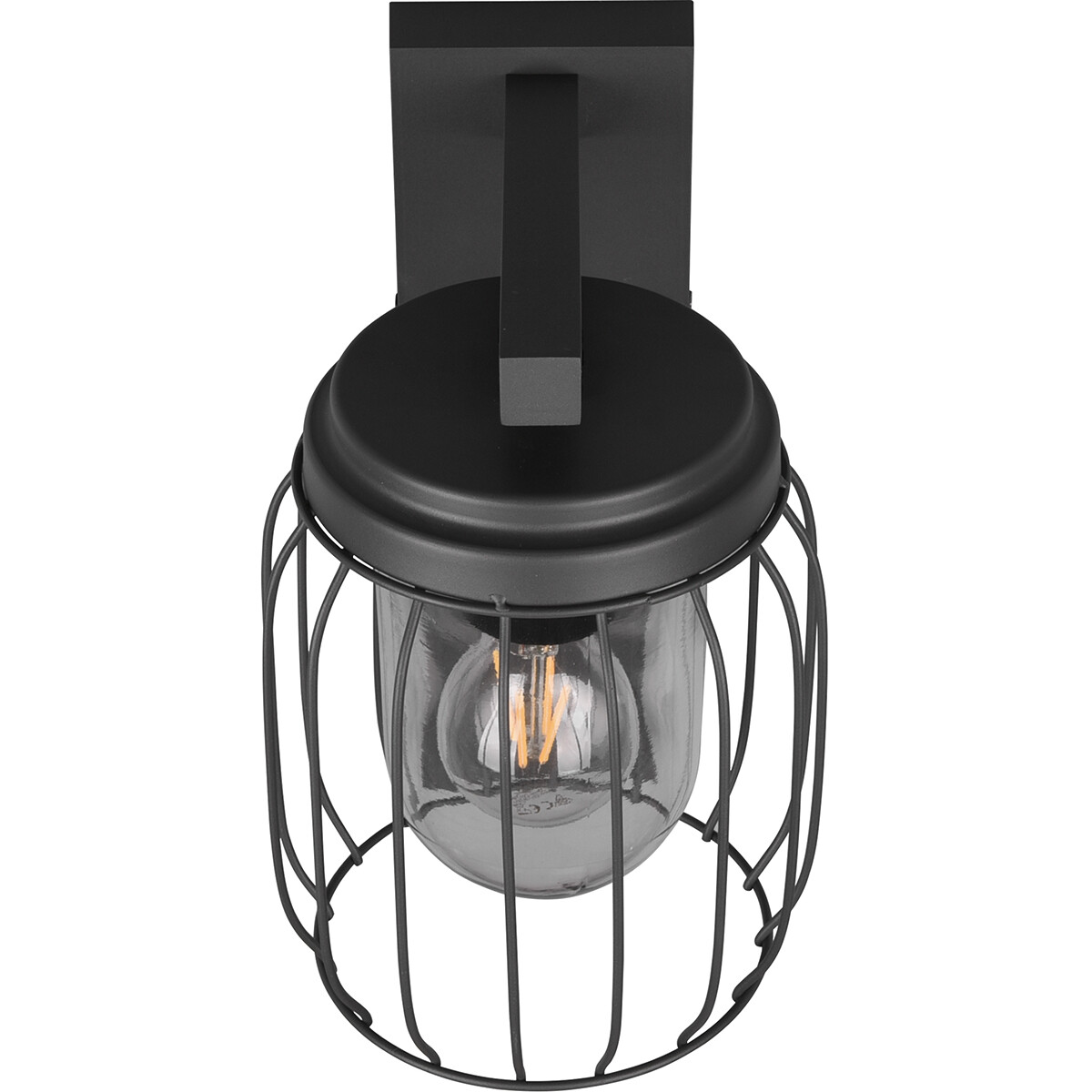 Éclairage de Jardin LED avec Détecteur de Mouvement - Lampe murale - Trion Tinolo - Douille E27 - Étanche aux Éclaboussures IP44 - Rond - Mat Anthracite - Aluminium