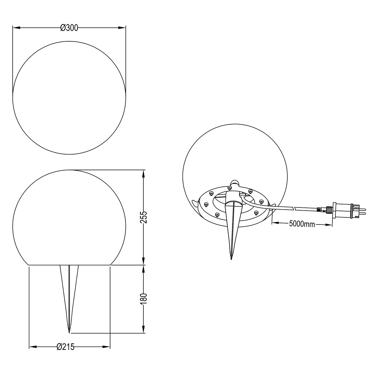 Lampe de jardin à piquer avec prise LED WiZ - LED Intelligente - Trion Necty - LED Intelligente - Dimmable - Couleur de lumière ajustable - Étanche aux Éclaboussures - Télécommande - RGBW