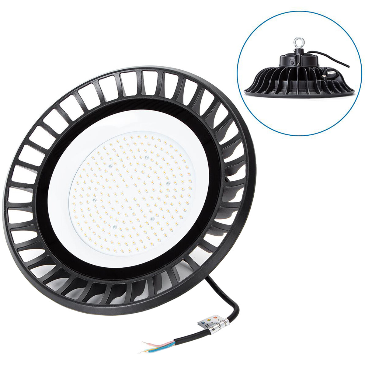 LED UFO High Bay 150W - Aigi Retri - Éclairage d'Entrepôt - Étanche IP65 - Blanc Neutre 4000K - Aluminium