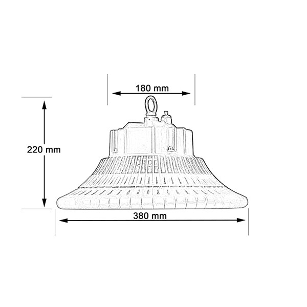 LED UFO High Bay - 200W High Lumen - Éclairage d'Entrepôt - Étanche IP65 - Blanc Froid 6000K - Aluminium - LEDs OSRAM