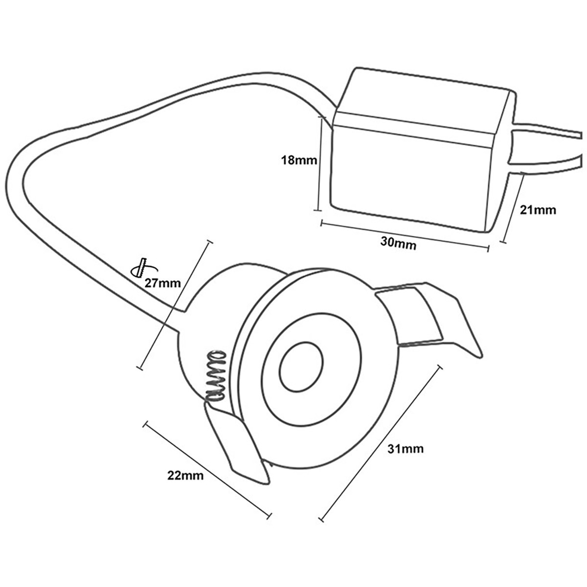 Éclairage de Spot de Véranda LED - 1W - Blanc Neutre 4000K - Encastré - Dimmable - Rond - Mat Blanc - Aluminium - Ø31mm