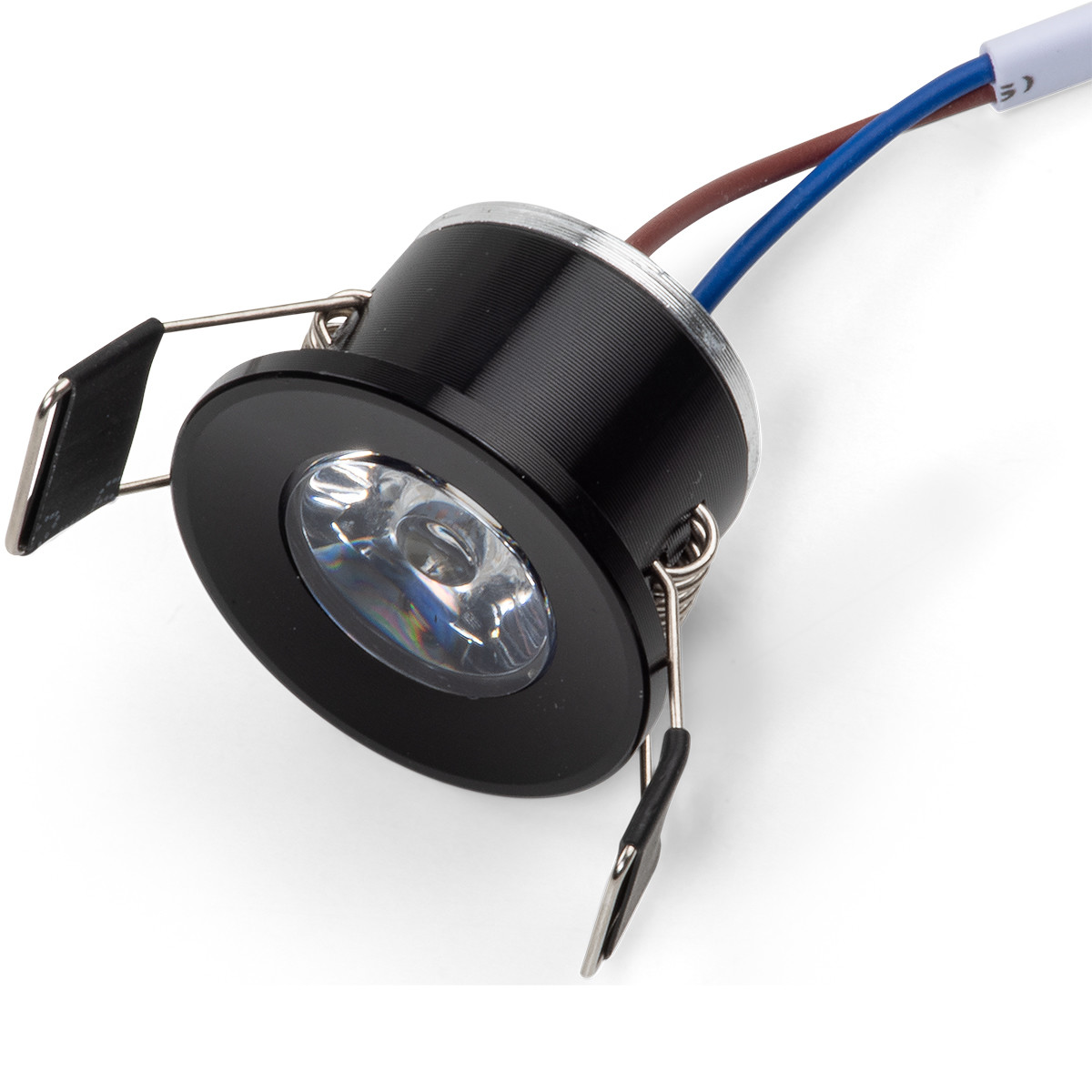 Éclairage de Spot de Véranda LED - 1W - Blanc Neutre 4000K - Encastré - Dimmable - Rond - Mat Noir - Aluminium - Ø31mm