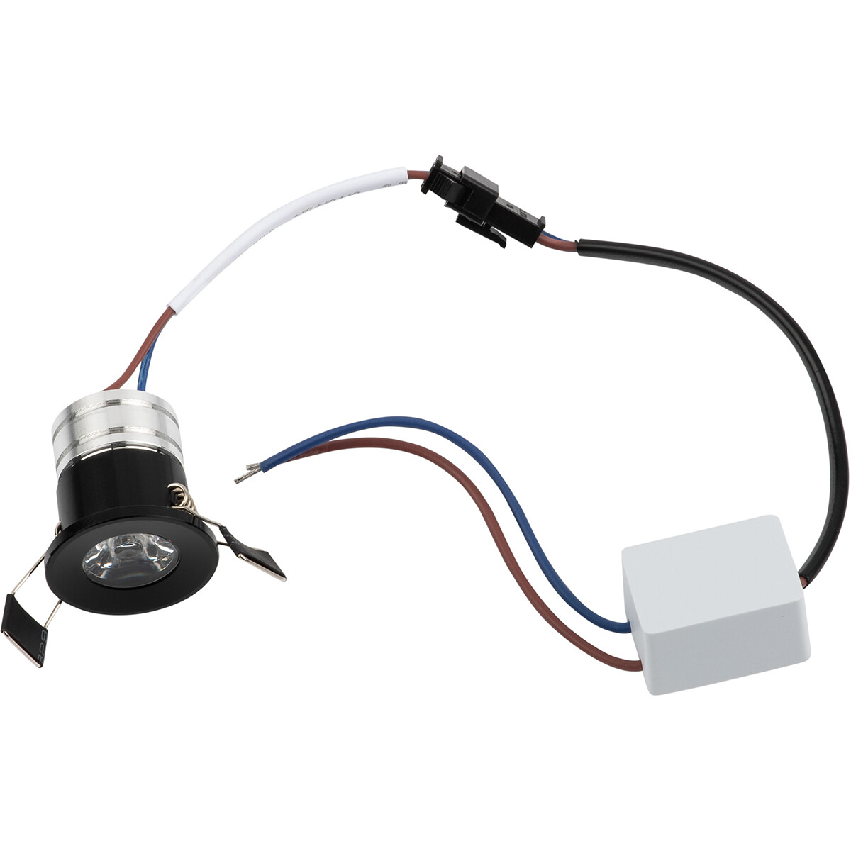 Éclairage de Spot de Véranda LED - 3W - Blanc Chaud 3000K - Encastré - Rond - Mat Noir - Aluminium - Ø31mm