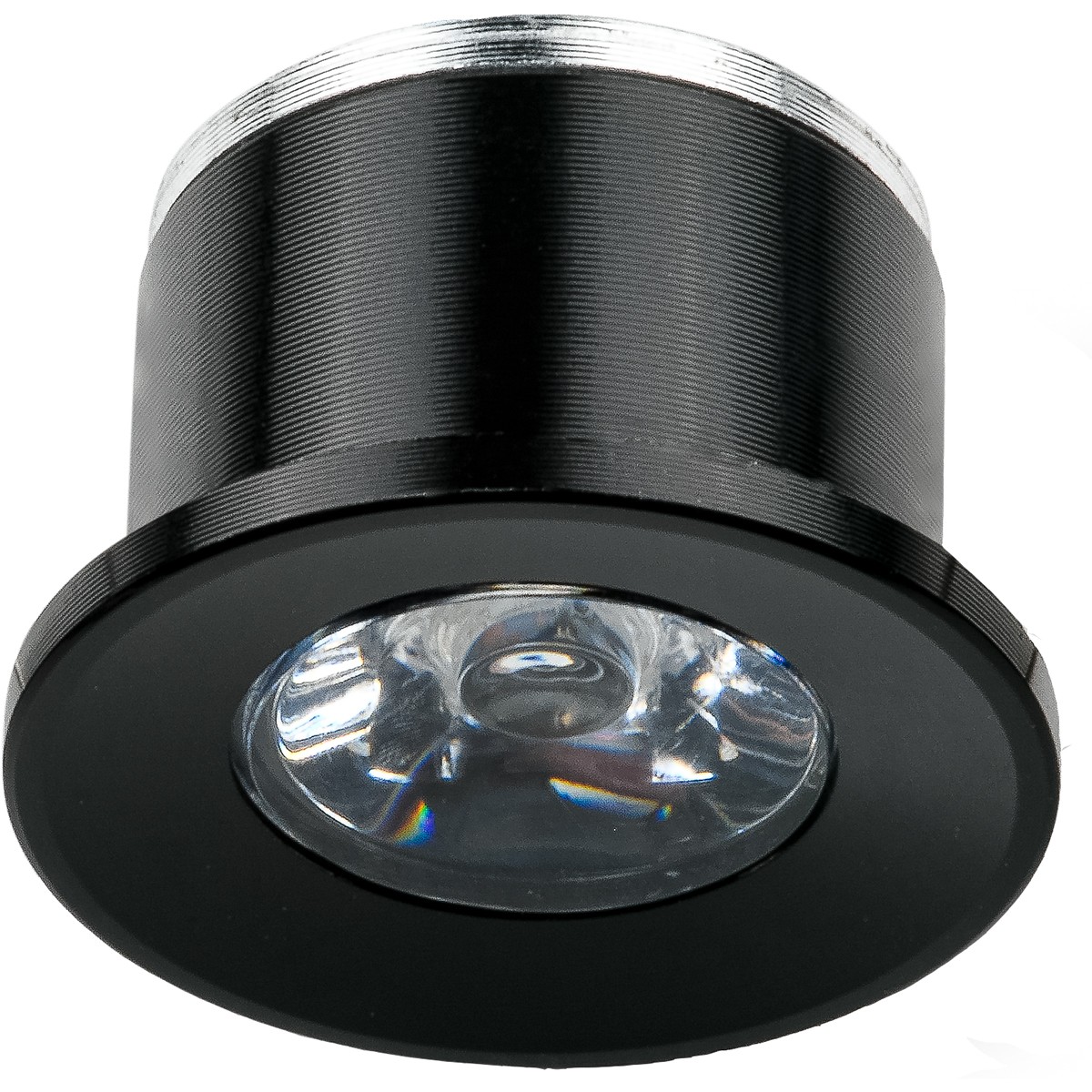 Éclairage de Spot de Véranda LED 6 Pack - 1W - Blanc Neutre 4000K - Encastré - Rond - Mat Noir - Aluminium - Ø31mm