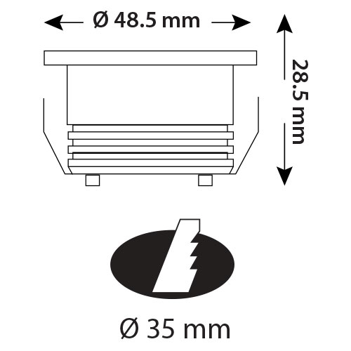 Éclairage de Spot de Véranda LED - Rond Encastré 3W - Blanc Neutre 4200K - Mat Blanc Aluminium - Ø48.5mm