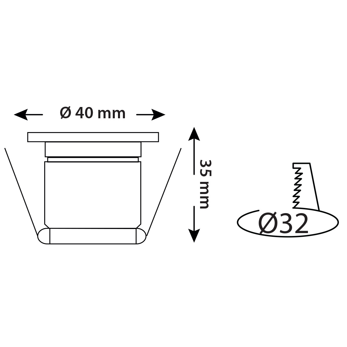 Éclairage de Spot de Véranda LED - Carré Encastré 1W - Blanc Neutre 4200K - Mat Blanc Aluminium - 40mm