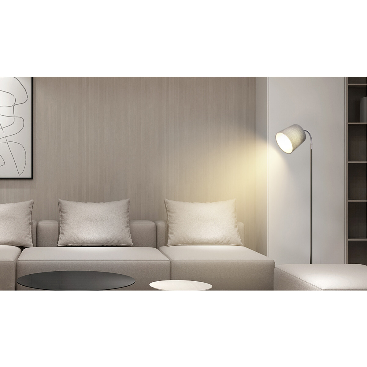 Lampadaire LED - Aigi Rolo - Douille E14 - Rond - Mat Gris - Aluminium