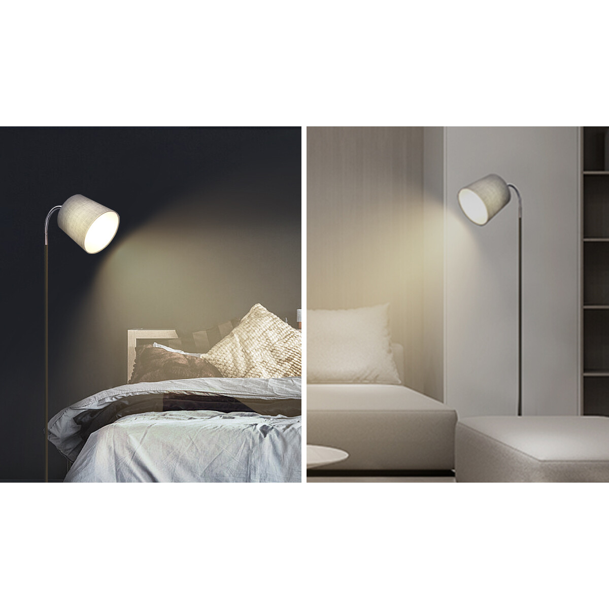 Lampadaire LED - Aigi Rolo - Douille E14 - Rond - Mat Gris - Aluminium