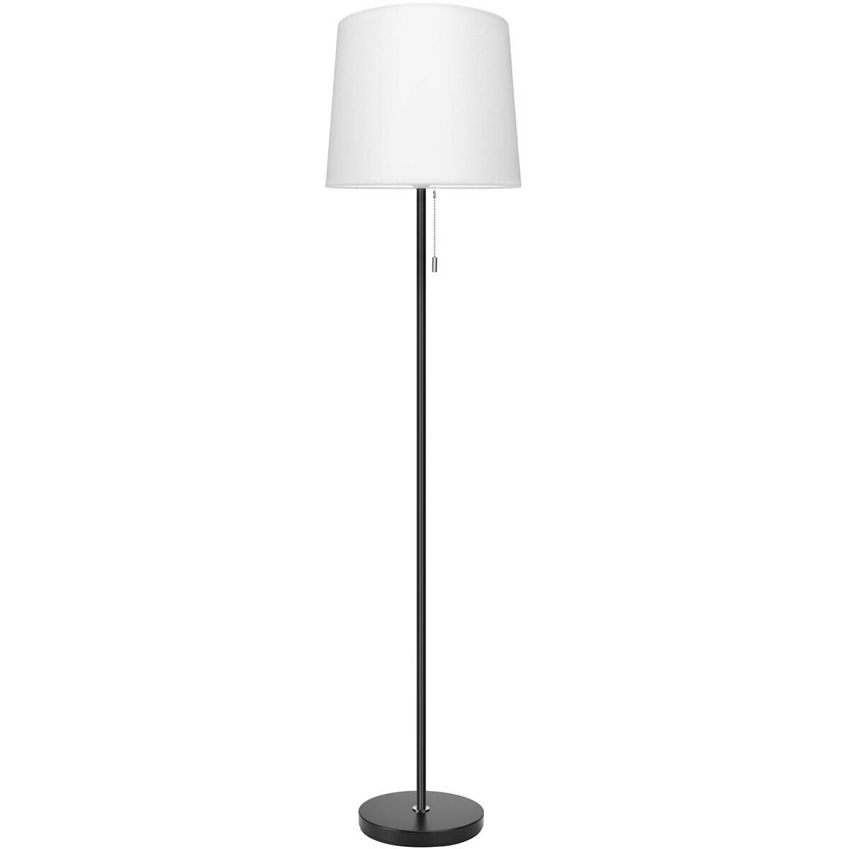 Lampadaire LED - Aigi Rosa - Douille E27 - Rond - Mat Noir/Blanc - Aluminium