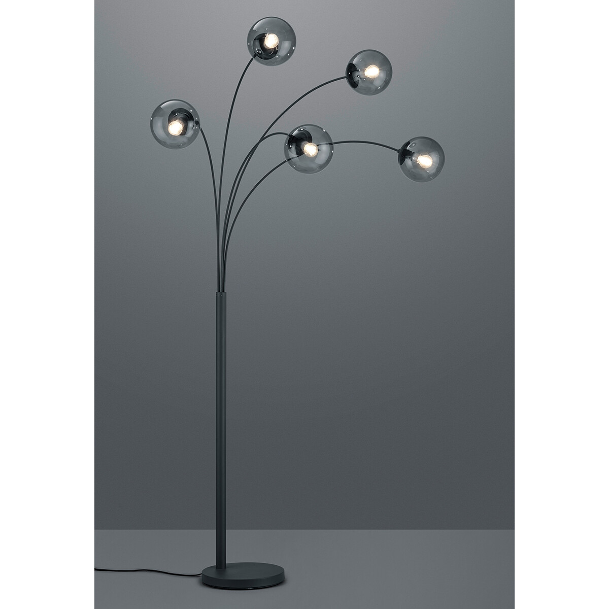 Lampadaire LED - Trion Balina - Douille E14 - Rond - Mat Anthracite - Aluminium