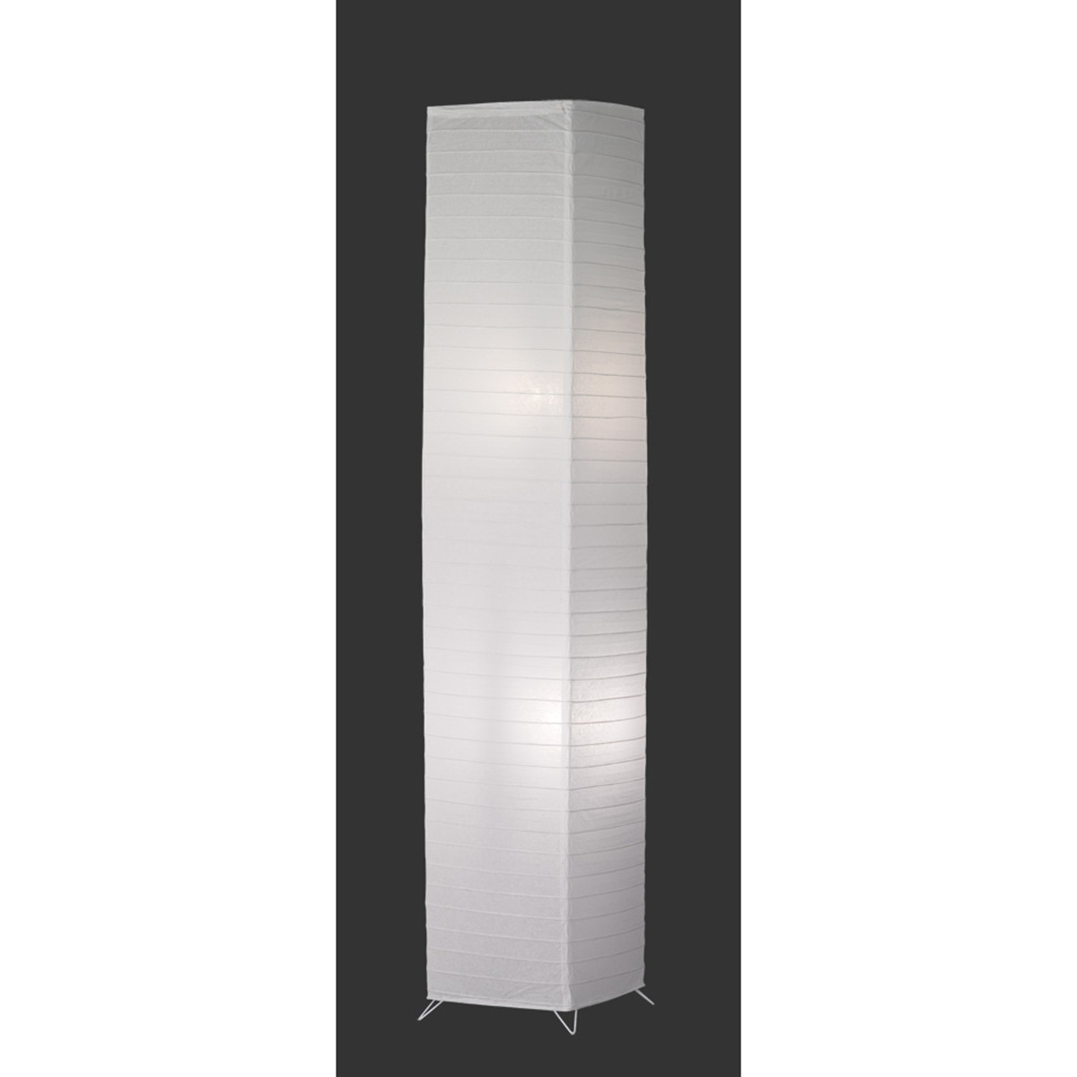 Lampadaire LED - Trion Bamino - Douille E27 - 2-lumières - Carré - Mat Blanc - Aluminium/Papier