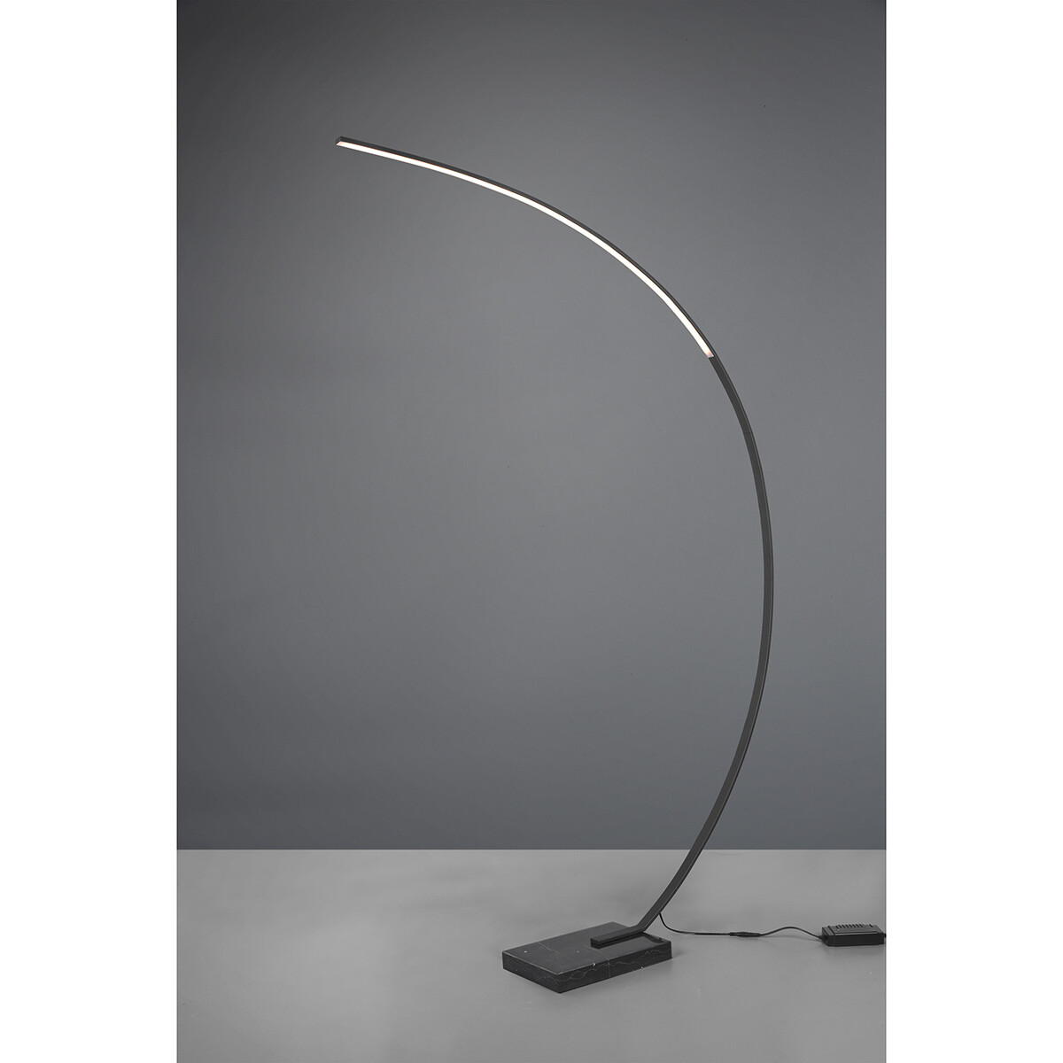 Lampadaire LED - Trion Bango - 18W - Blanc Chaud 3000K - Dimmable - Rectangle - Mat Noir - Aluminium