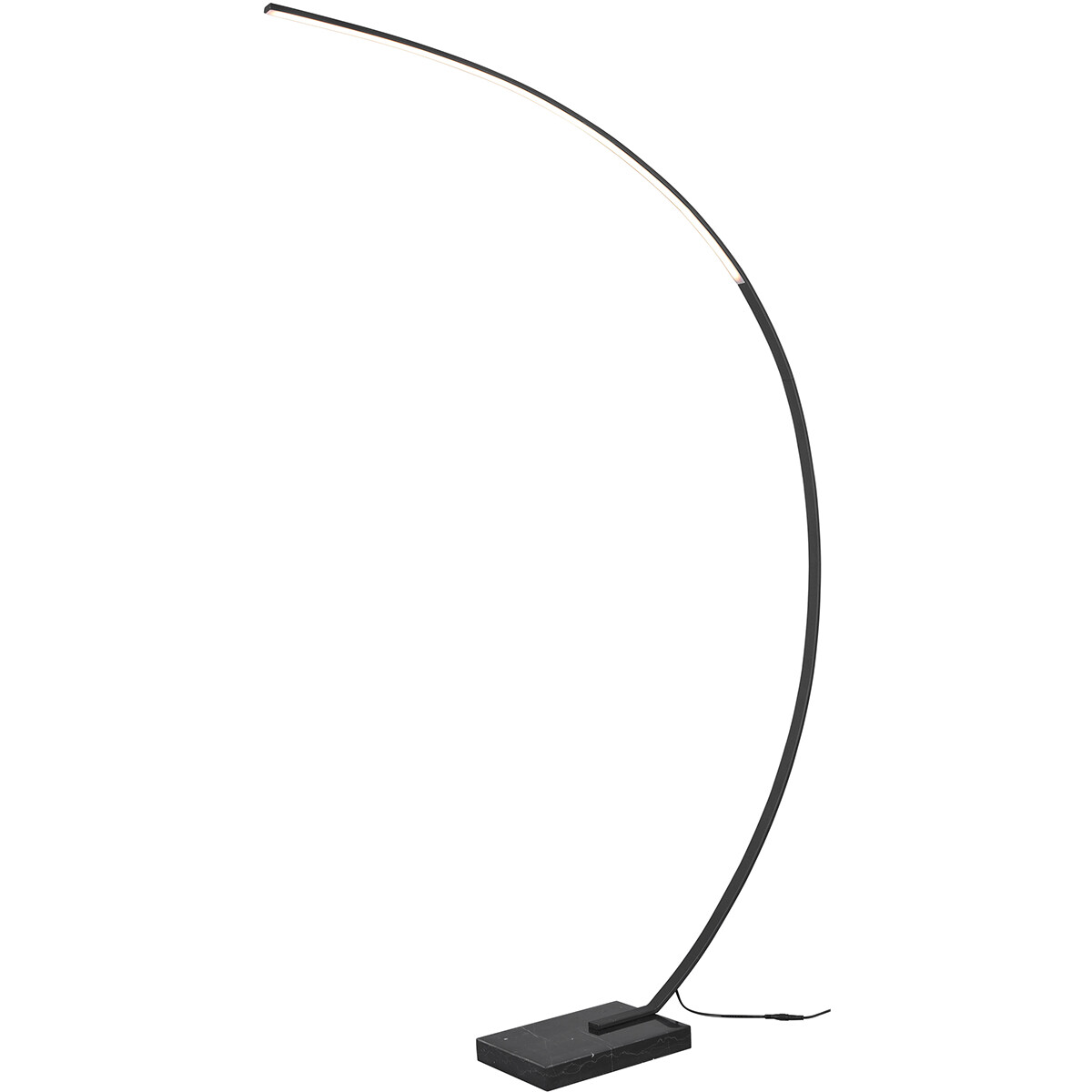 Lampadaire LED - Trion Bango - 18W - Blanc Chaud 3000K - Dimmable - Rectangle - Mat Noir - Aluminium