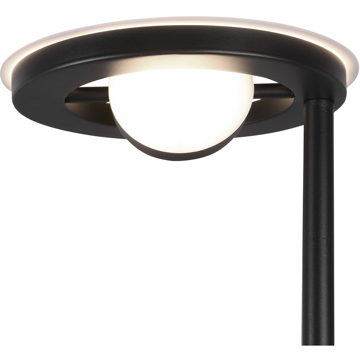 Lampadaire LED - Trion Barry - 38W - Couleur de lumière ajustable - Dimmable - Rond - Mat Noir - Aluminium