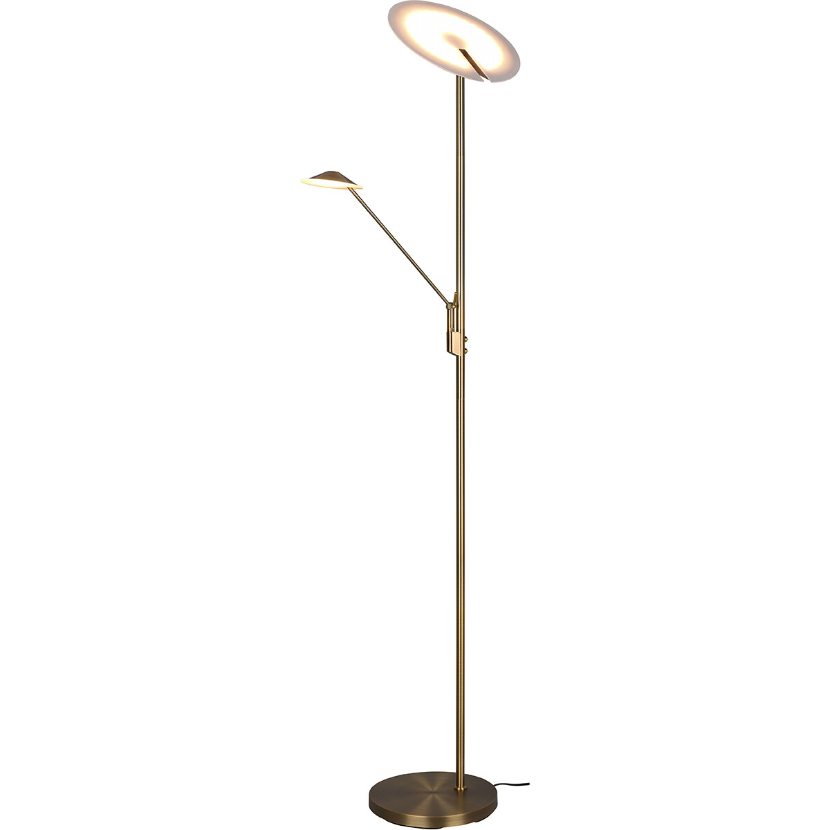 Lampadaire LED - Trion Bravo - 36.5W - Couleur de lumière ajustable - Dimmable - Rond - Mat Bronze - Aluminium