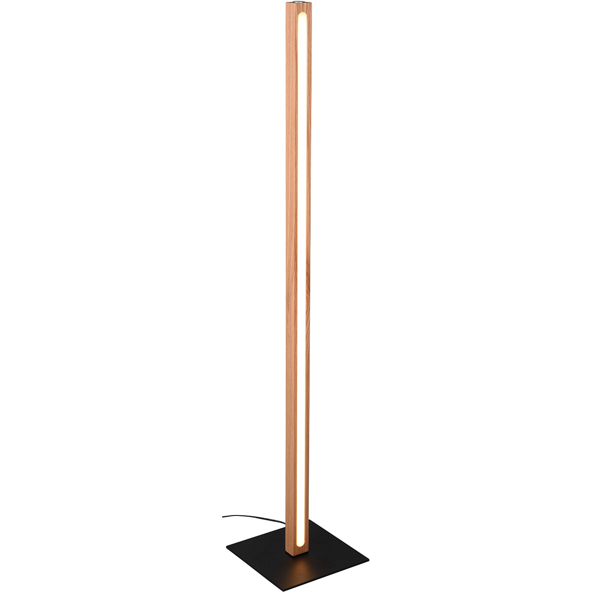 Lampadaire LED - Trion Bulloni - 20W - Blanc Chaud 3000K - Rectangle - Mat Brun - Bois