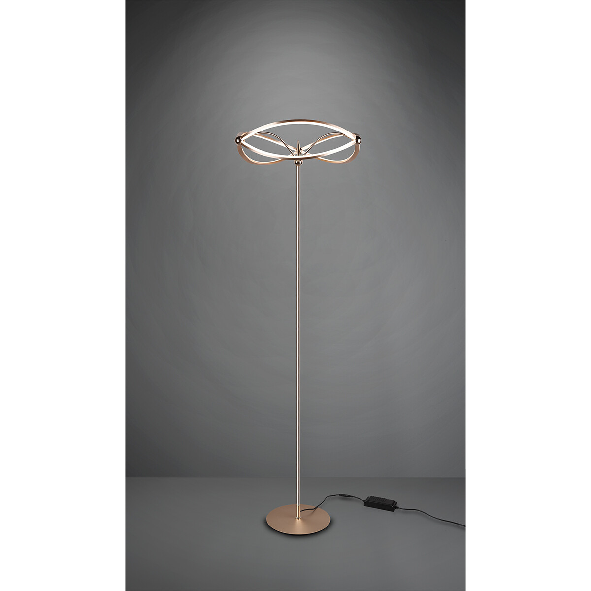 Lampadaire LED - Trion Charis - 31W - Blanc Chaud 3000K - Dimmable - Rond - Mat Or - Aluminium