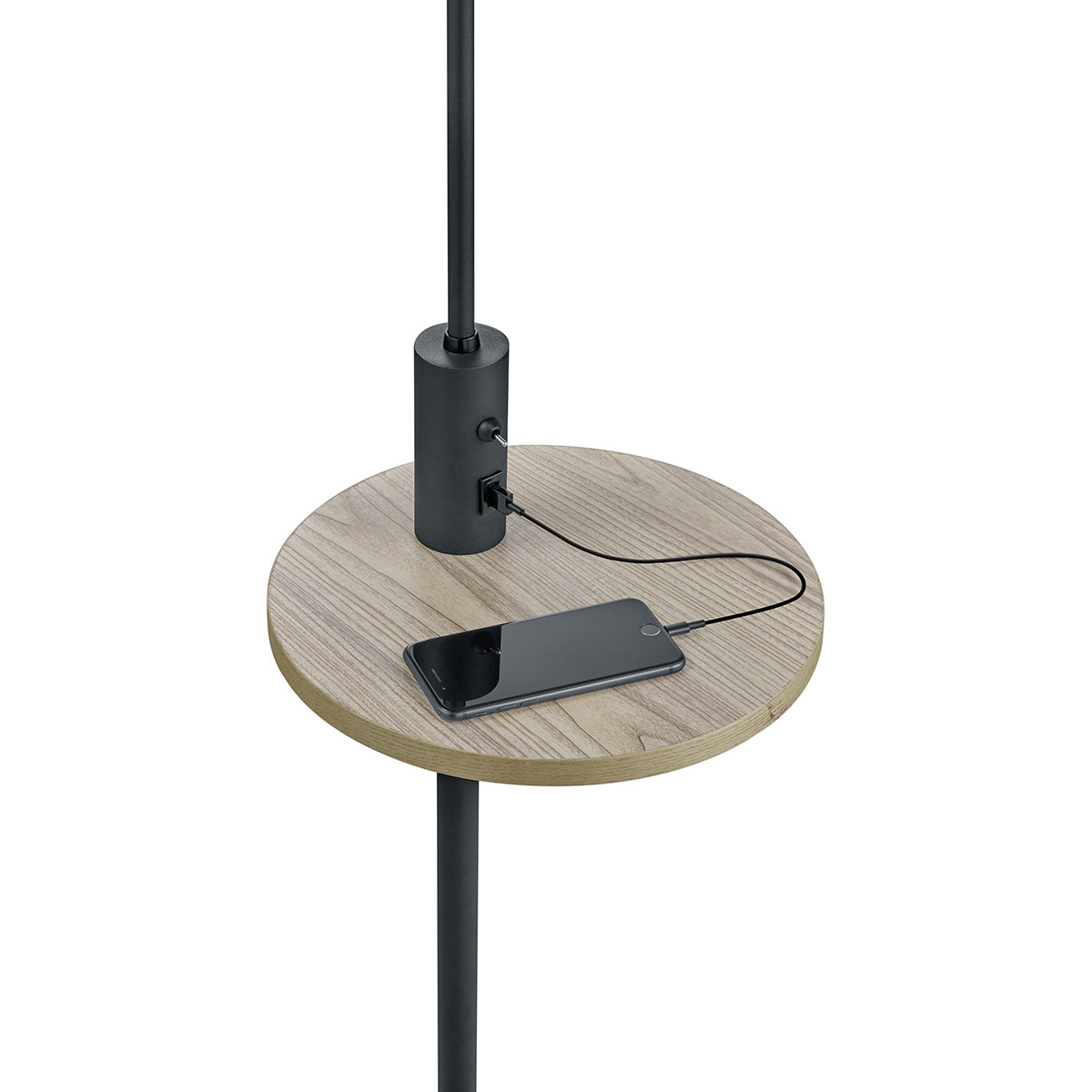 Lampadaire LED - Trion Cliso - Douille E27 - Rond - Mat Noir - Aluminium