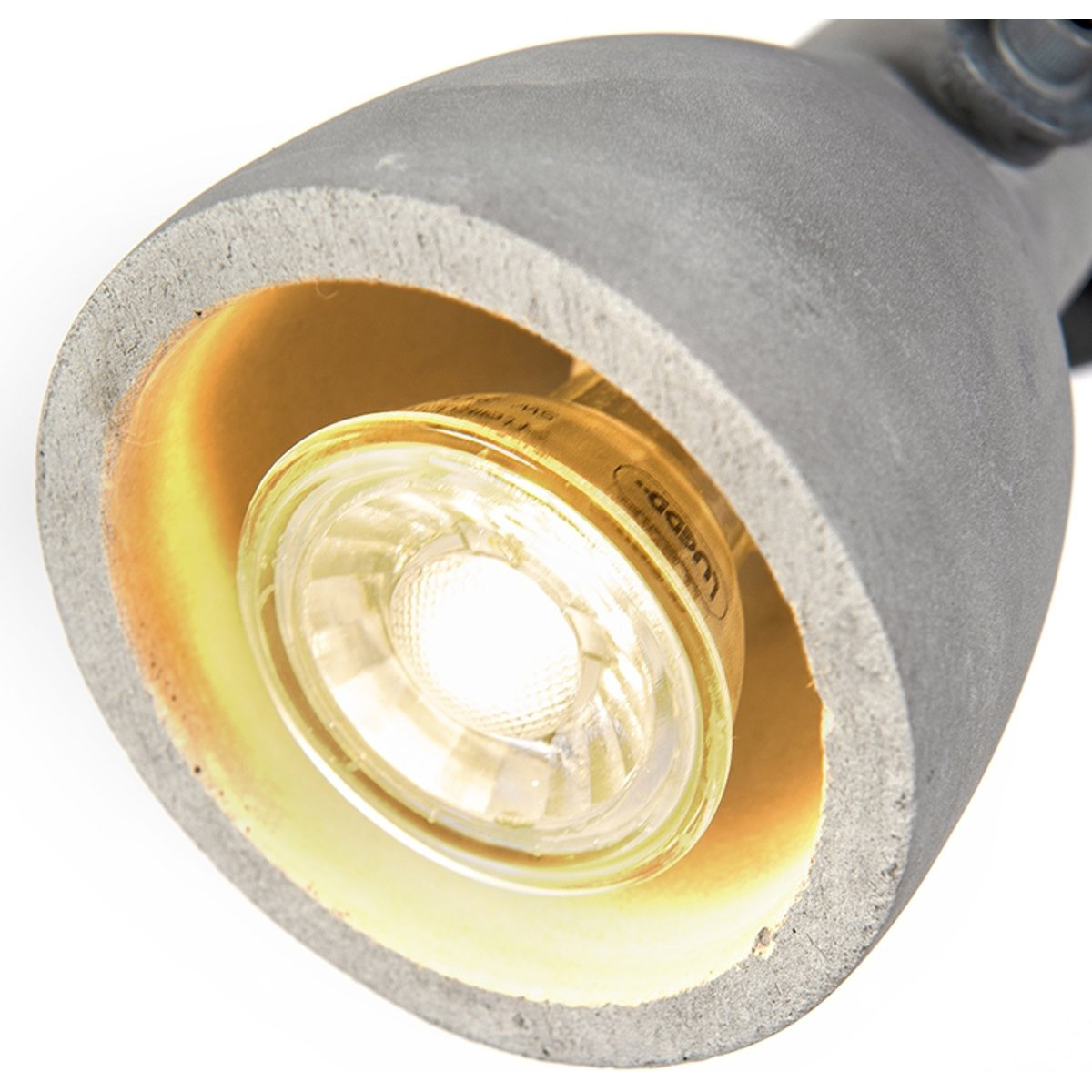 Lampadaire LED - Trion Conry - Douille GU10 - 3-lumières - Rond - Mat Gris Aspect Béton - Aluminium/Béton